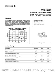 PTB20155 datasheet pdf Ericsson Microelectronics