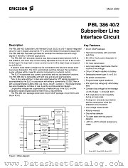 PBL38640/2 datasheet pdf Ericsson Microelectronics