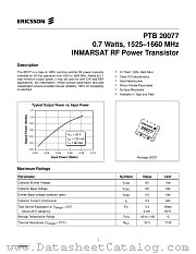 PTB20077 datasheet pdf Ericsson Microelectronics