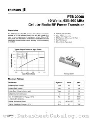 PTB20008 datasheet pdf Ericsson Microelectronics