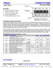 LPV3000 datasheet pdf Filtronic