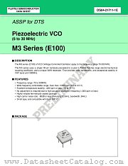 M3 SERIES (E100) datasheet pdf Fujitsu Microelectronics