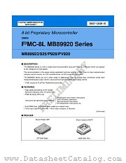 MB89PV920 datasheet pdf Fujitsu Microelectronics
