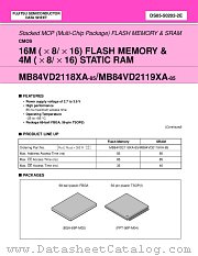MB84VD2118XA-85 datasheet pdf Fujitsu Microelectronics
