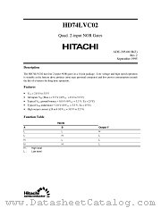 HD74LVC02 datasheet pdf Hitachi Semiconductor