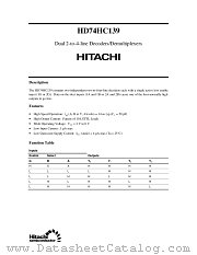 HD74HC139 datasheet pdf Hitachi Semiconductor
