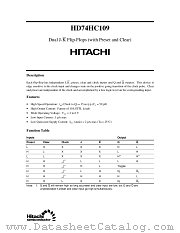 HD74HC109 datasheet pdf Hitachi Semiconductor