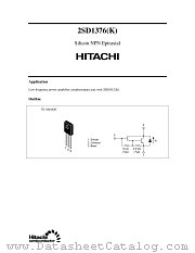 2SD1376K datasheet pdf Hitachi Semiconductor