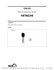 2SK168 datasheet pdf Hitachi Semiconductor