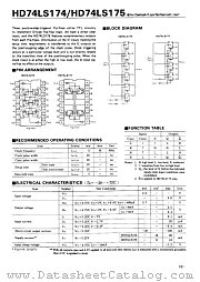 HD74LS175 datasheet pdf Hitachi Semiconductor