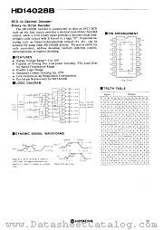HD14028B datasheet pdf Hitachi Semiconductor