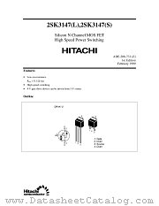 2SK3147S datasheet pdf Hitachi Semiconductor