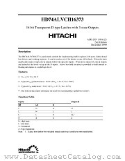 HD74ALVCH16373 datasheet pdf Hitachi Semiconductor