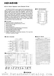 HD14511B datasheet pdf Hitachi Semiconductor