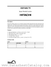 HD74HC75 datasheet pdf Hitachi Semiconductor