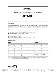 HD74HC74 datasheet pdf Hitachi Semiconductor