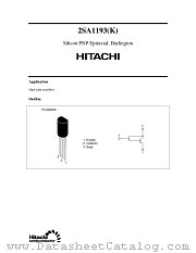 2SA1193K datasheet pdf Hitachi Semiconductor