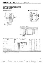 HD74LS152 datasheet pdf Hitachi Semiconductor