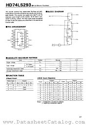 HD74LS293 datasheet pdf Hitachi Semiconductor