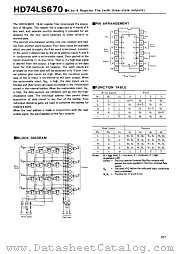 HD74LS670 datasheet pdf Hitachi Semiconductor