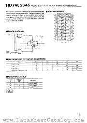 HD74LS645 datasheet pdf Hitachi Semiconductor