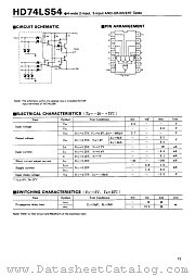HD74LS54 datasheet pdf Hitachi Semiconductor