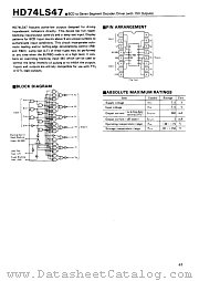 HD74LS47 datasheet pdf Hitachi Semiconductor