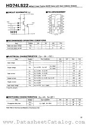 HD74LS22 datasheet pdf Hitachi Semiconductor