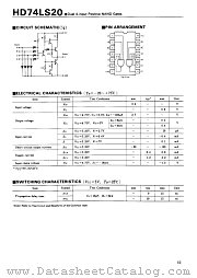 HD74LS20 datasheet pdf Hitachi Semiconductor