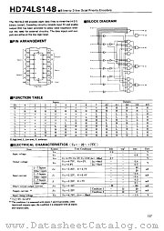 HD74LS148 datasheet pdf Hitachi Semiconductor