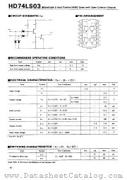 HD74LS03 datasheet pdf Hitachi Semiconductor