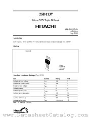 2SD1137 datasheet pdf Hitachi Semiconductor