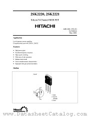 2SK2221 datasheet pdf Hitachi Semiconductor