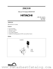 2SK2118 datasheet pdf Hitachi Semiconductor