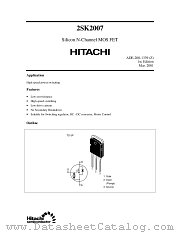2SK2007 datasheet pdf Hitachi Semiconductor