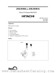 2SK1838(L)/(S) datasheet pdf Hitachi Semiconductor