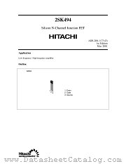 2SK494 datasheet pdf Hitachi Semiconductor