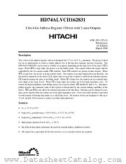 HD74ALVCH162831 datasheet pdf Hitachi Semiconductor