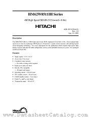 HM62W8511HJPI datasheet pdf Hitachi Semiconductor