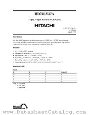 HD74LV27A datasheet pdf Hitachi Semiconductor