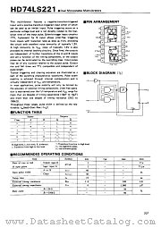 HD74LS221 datasheet pdf Hitachi Semiconductor