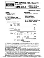 CMX469A datasheet pdf MXCOM