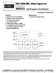 MX633 datasheet pdf MXCOM