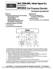 MX663 datasheet pdf MXCOM