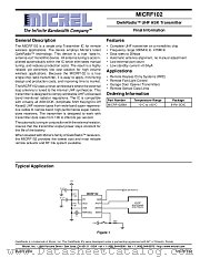 MICRF102 datasheet pdf Micrel Semiconductor