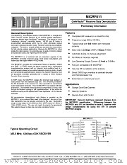 MICRF011 datasheet pdf Micrel Semiconductor