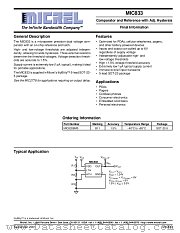 MIC833 datasheet pdf Micrel Semiconductor