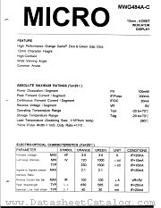 MWG484A-C datasheet pdf Micro Electronics
