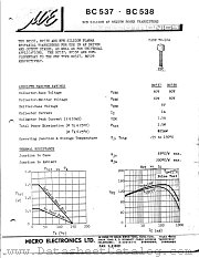 BC538 datasheet pdf Micro Electronics