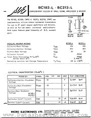 BC183L datasheet pdf Micro Electronics